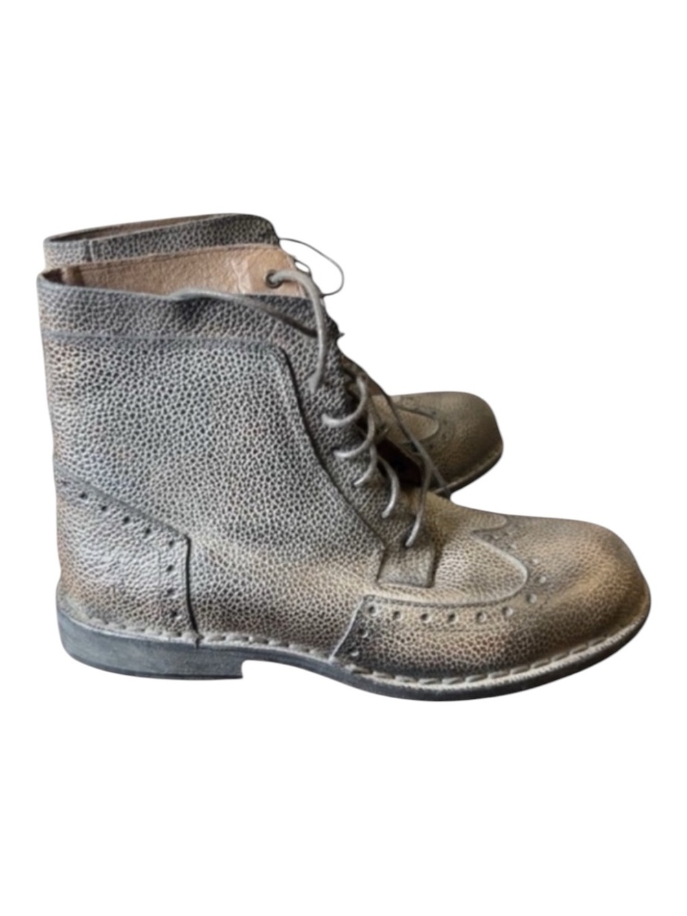 Fly London Brown Leather Wingtip Brogue Ankle Boots Women’s Size 37